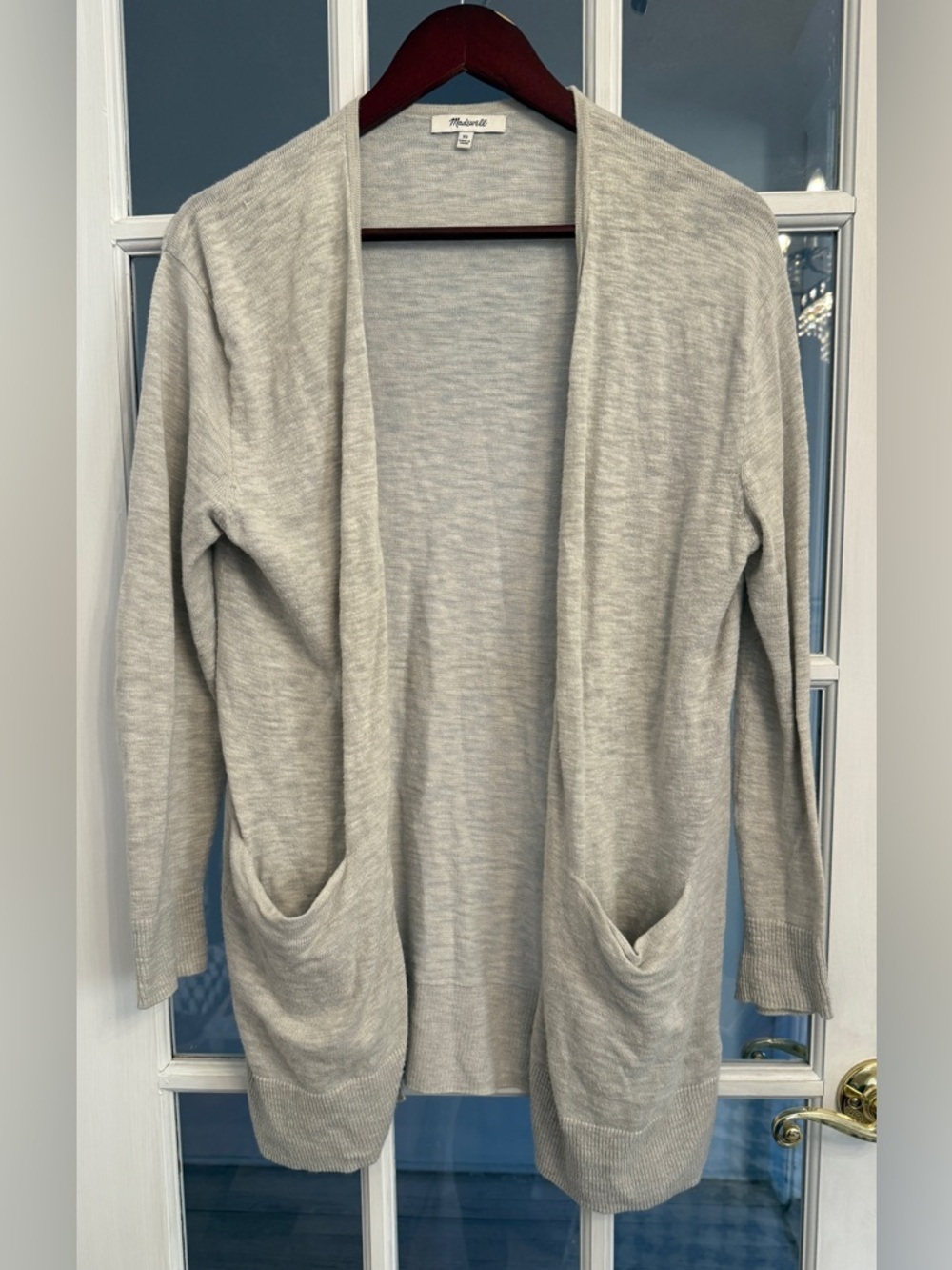 MADEWELL Women’s Light Gray Open Front Summer Ryder Cardigan Size XS